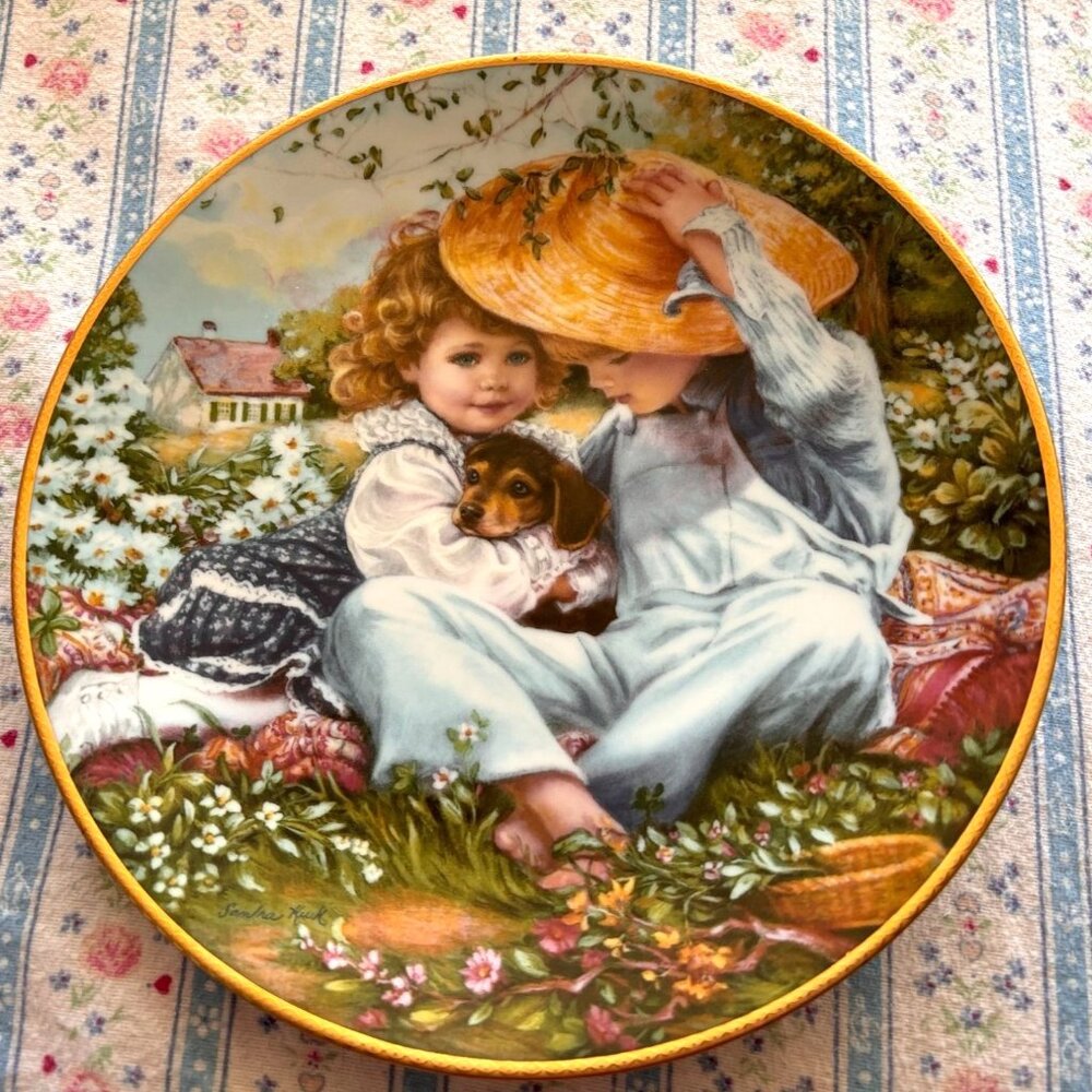 Vintage Collectible8.5" Plate "A Time To Love" #11147 March of Dimes 50th Yr.